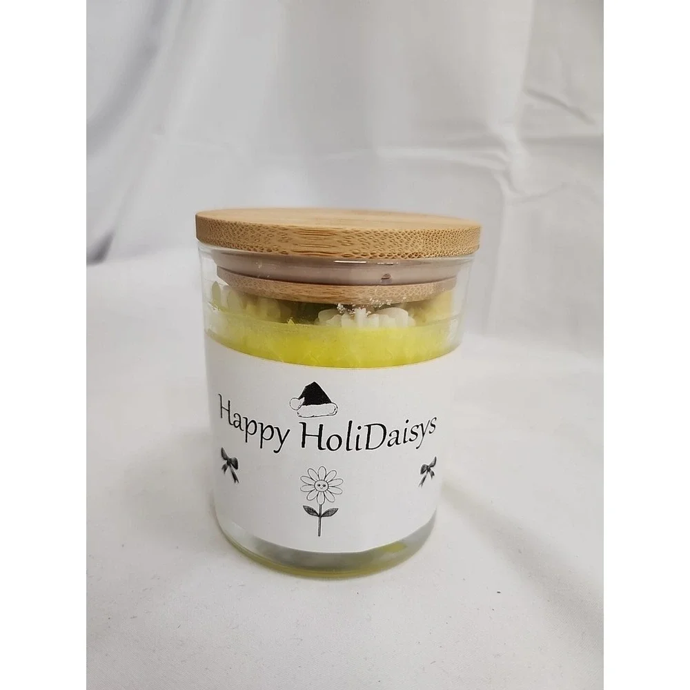 LQQK Daisy Candle Art Homemade Spring Flower Scent 9 oz‎ Candle Happy HoliDaisys